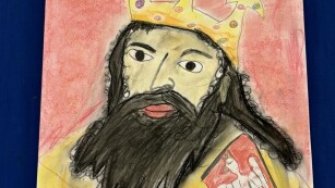 Miejsce I portret Król a Kazimierza Wielkiego wykonany pastelami