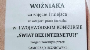 Dyplom ucznia Kornele Wożniaka